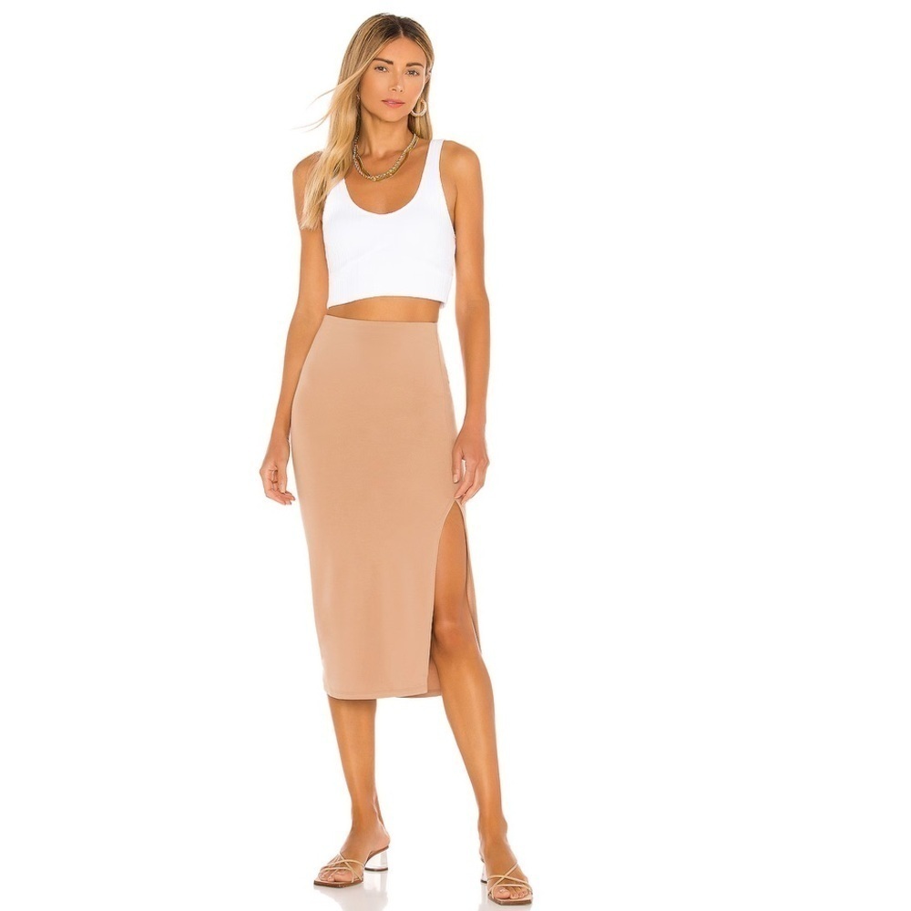 Lovers+Friends “Aubrey” MIDI Skirt In Nude Size Large New With Tags!